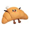 Croissant Shaped Stuffed Pillow Cute Plush Croissant Pillow with Legs Back Cushion Lumbar Support Pillow