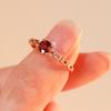 Imitation Naturgranat Ring mit 5 mm exquisiter Roségold-beschichteter Kette
