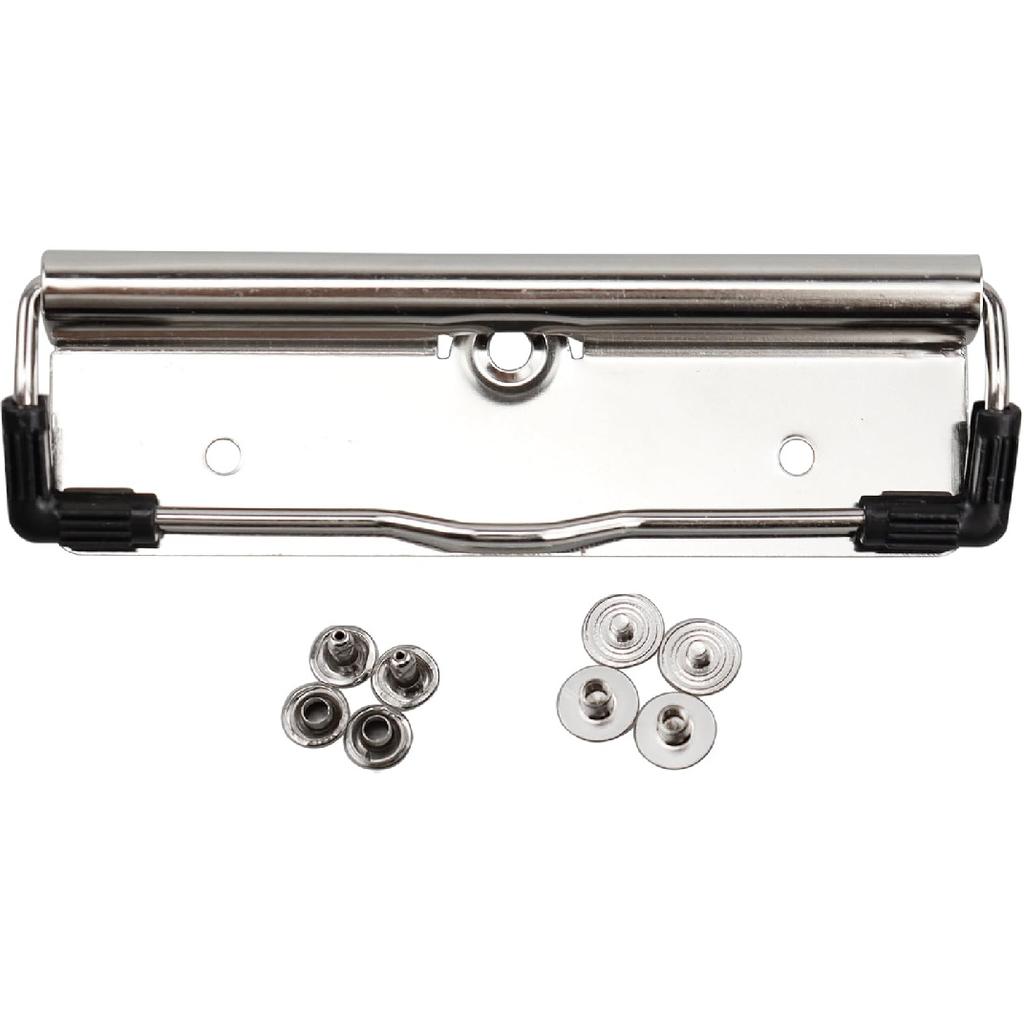 6 Pack Black Metal Clipboard Clips, 4.72" (12cm) Mountable Stainless Steel Clipboard Hardware with Rubber Grip and Hanging Hole for Document File