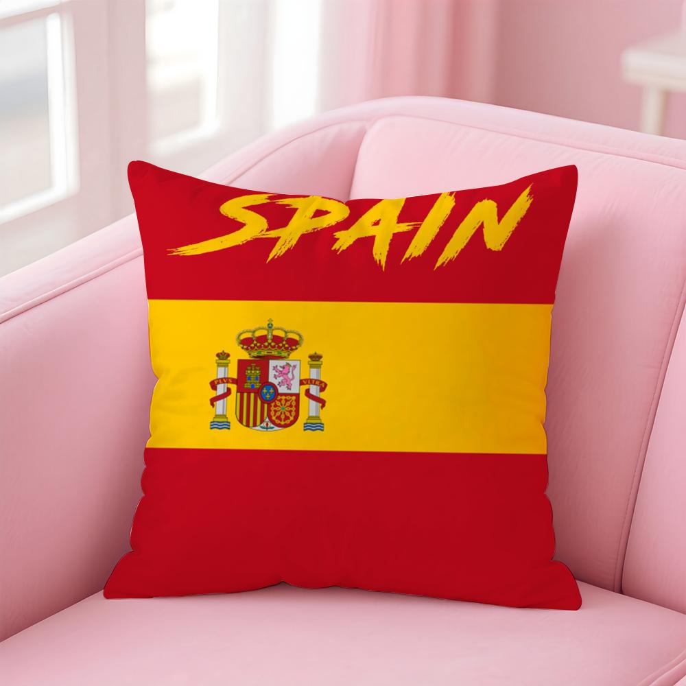 Spain ESP flag Cushion Cover EcoFriendly Odorless Healthy Pillowcase Soft Comfortable KidSafe No Filling