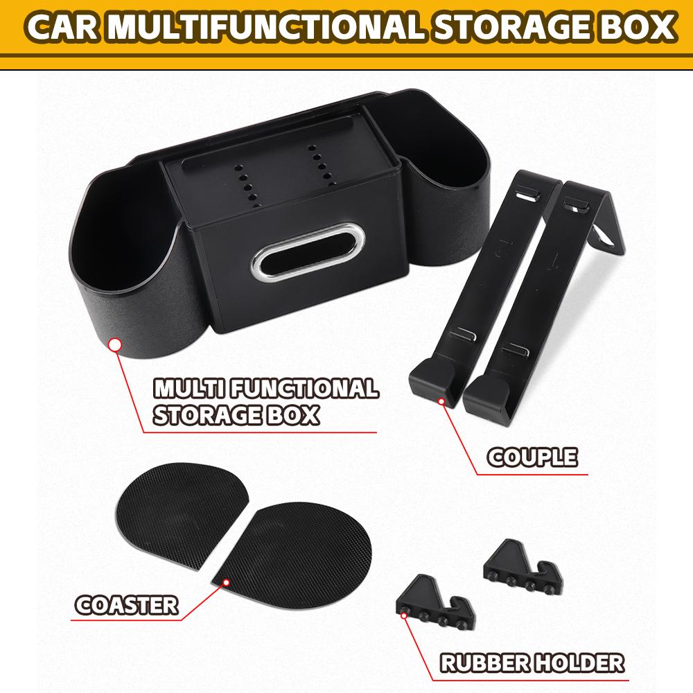 Car Chair Back Storage Bag Multi-function Tissue Box Water Cup Holder Storage Bag For Hyundai Kona Accent Elantra Tucson GDI I30 XX1