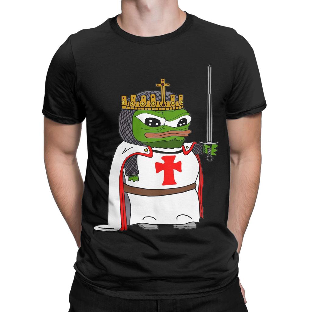 P-Pepe Knight's Templar Apu T-Shirt for Men  Creative 100% Cotton Tee Shirt O Neck Short Sleeve T Shirt Plus Size Clothing