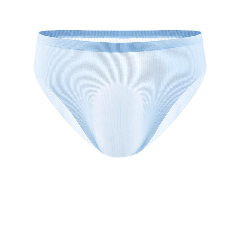 New 3D Convex Threaded Ice Silk Men's Transparent Briefs - Sexy and Trendy One-Piece Design