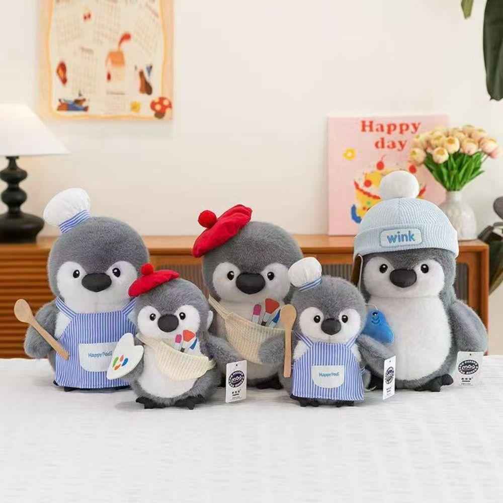 Handmade Penguin Hug Fish Plush Toys Fluffy Penguin Painter Stuffed Toys  Party Supplies