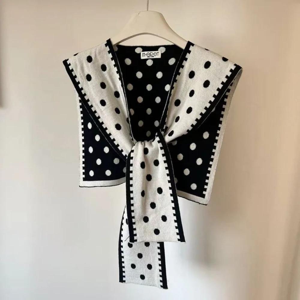 

Retro Fake Collar Cape Shoulder Scarf All-match Knit Scarves Blouse Shoulders Accessories чёрный