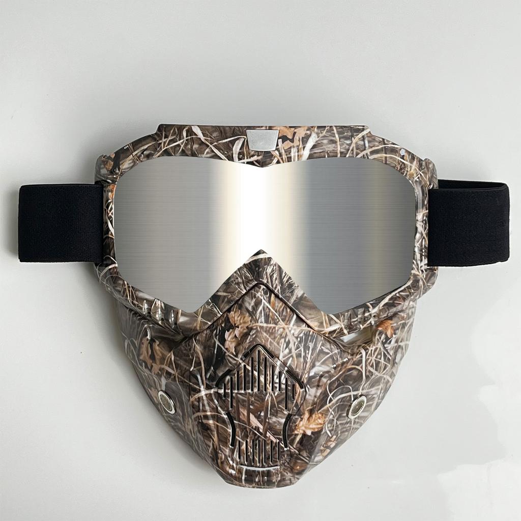 Windproof Outdoor Mask Glasses Men Off-road HD Lens MX MTB ATV Anti-Fog Full Face Protection Tactical Helmet Mask Adjustable