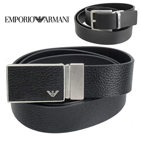 Emporio Armani Belt Set with Reversible Rotating (2-Piece Set) Buckles, Y4S225-YMB4E [Used]