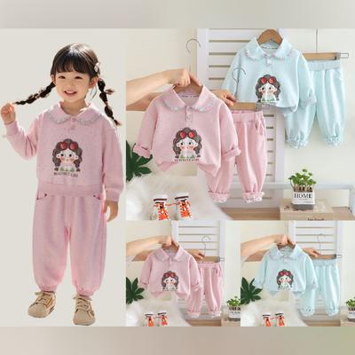 Kids Casual Long-Sleeve Set, Comfortable Daily Wear Outfits