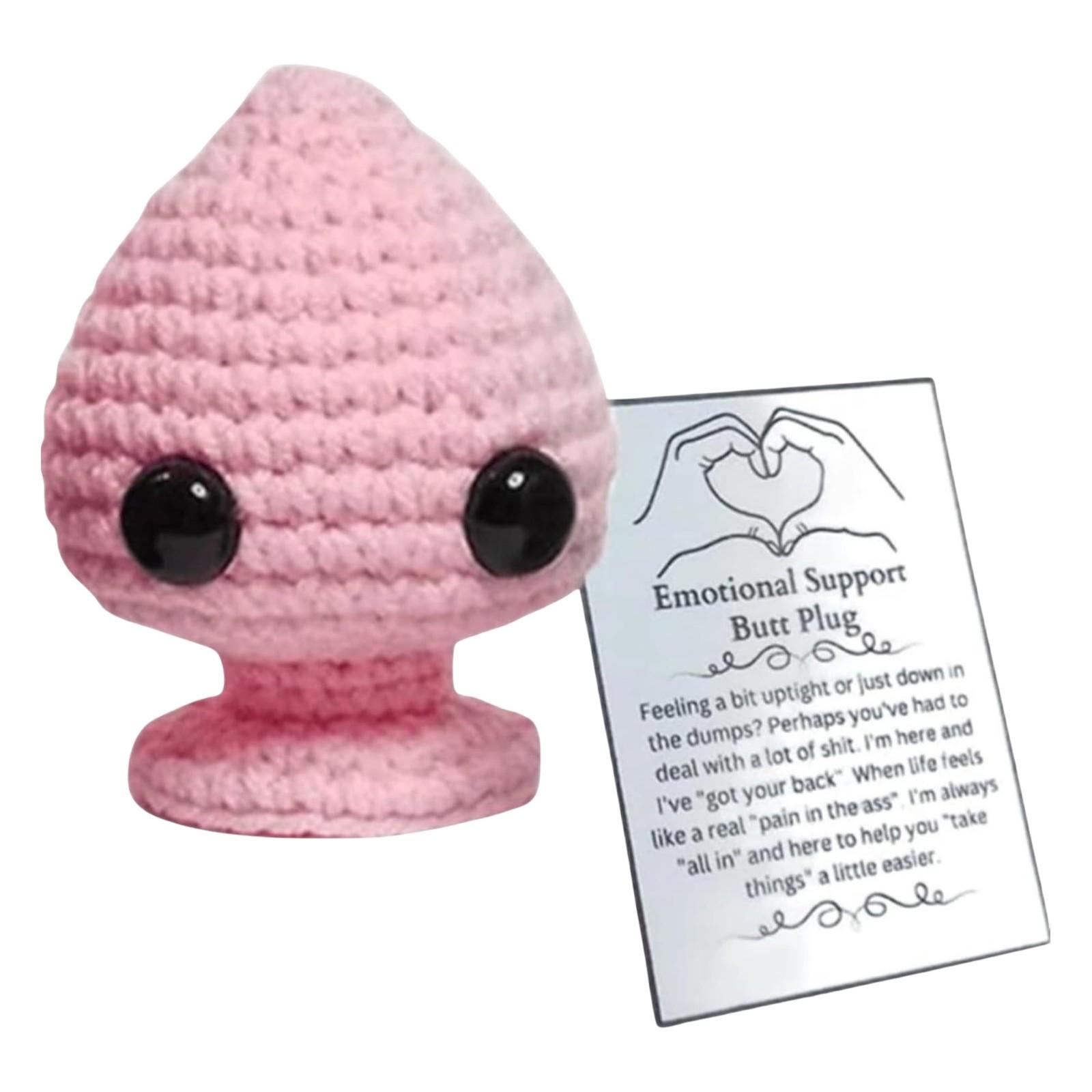 Hand-Crocheted Creative Cartoon Cute Ornament Stress Relief Doll One Size розовый