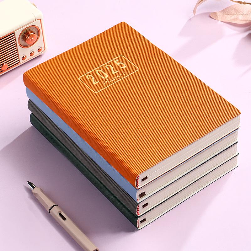 2025 A5 Thickened English Daily Planner Agenda Calendar Book