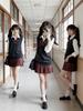 Sivrusn High School Girl Cosplay Uniform with Knit Vest and Checkered Mini Perfect for Entrance School and Cultural Dark Size S V-Neck Skirt, Length,