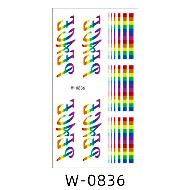 Cartoon Tattoo Sticker Waterdicht Regenboogkleur Persoonlijkheid Schattige Tattoo Sticker Kinderen Tijdelijke Tattoo