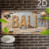 D-Moll pc D-Moll Bali-Thema Retro Aluminium Kennzeichen Wandkunst X Tropisch für Inseldekoration Mit Palmen Bali
