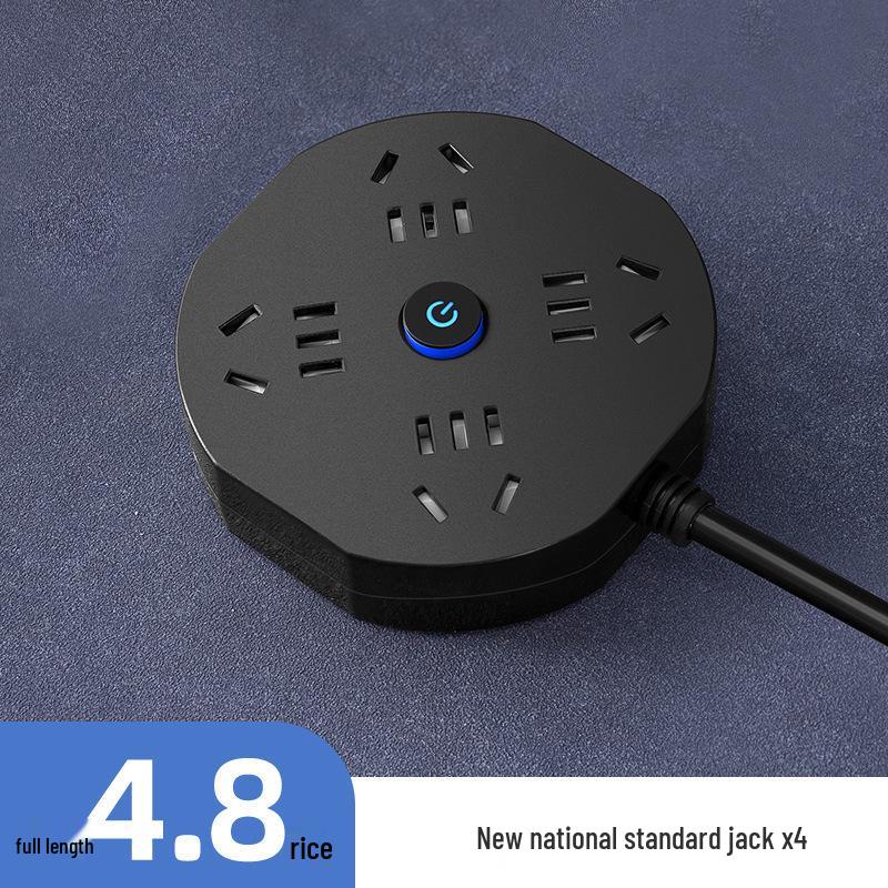 Compact Multi-Outlet Power Strip with Long Cord for Safe Household & Dorm Use