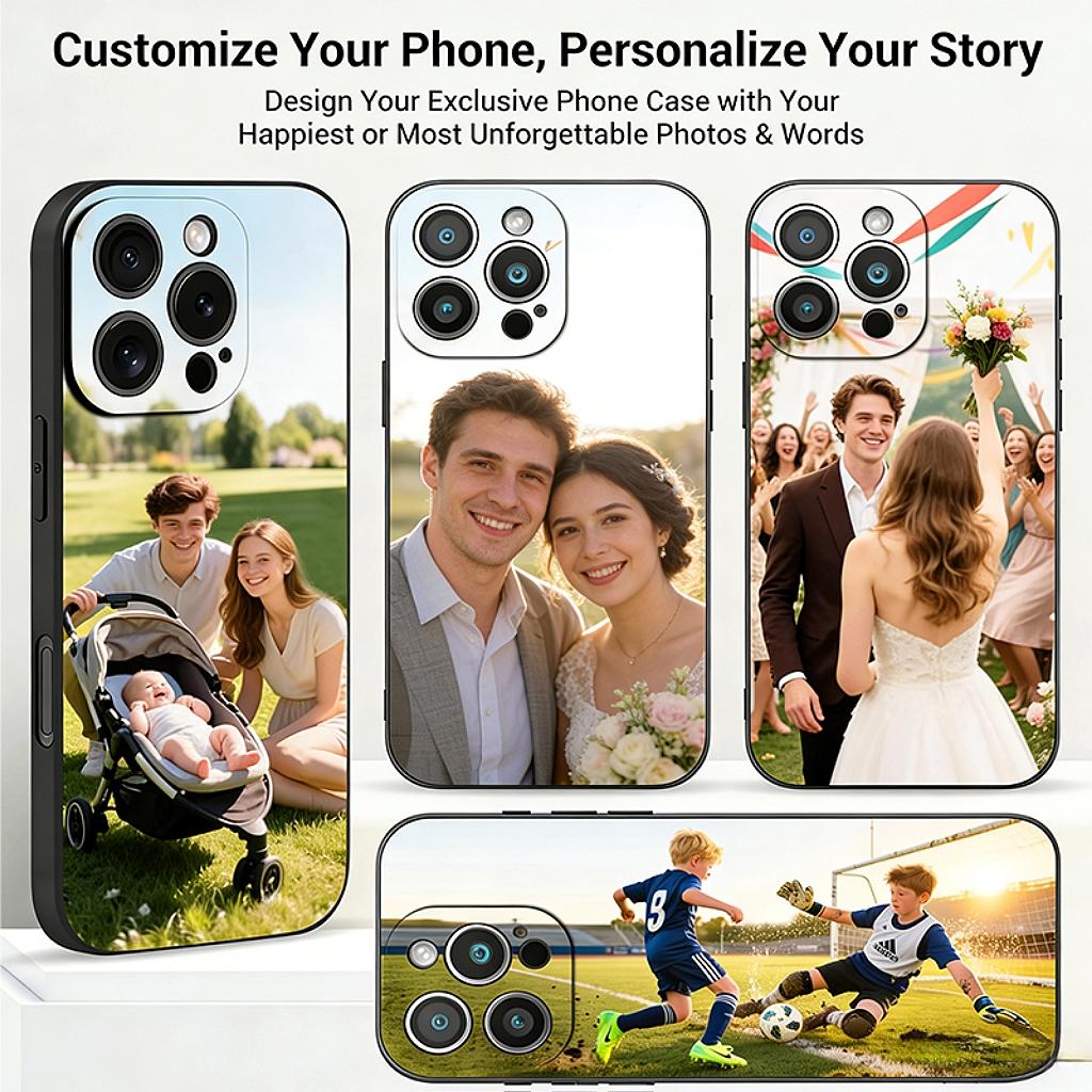 Personalized Picture Text Custom Case For iPhone 15 14 13 12 Pro Max 11 XR 8 7 Plus Skin-Friendly Silicone Full Protection Cover