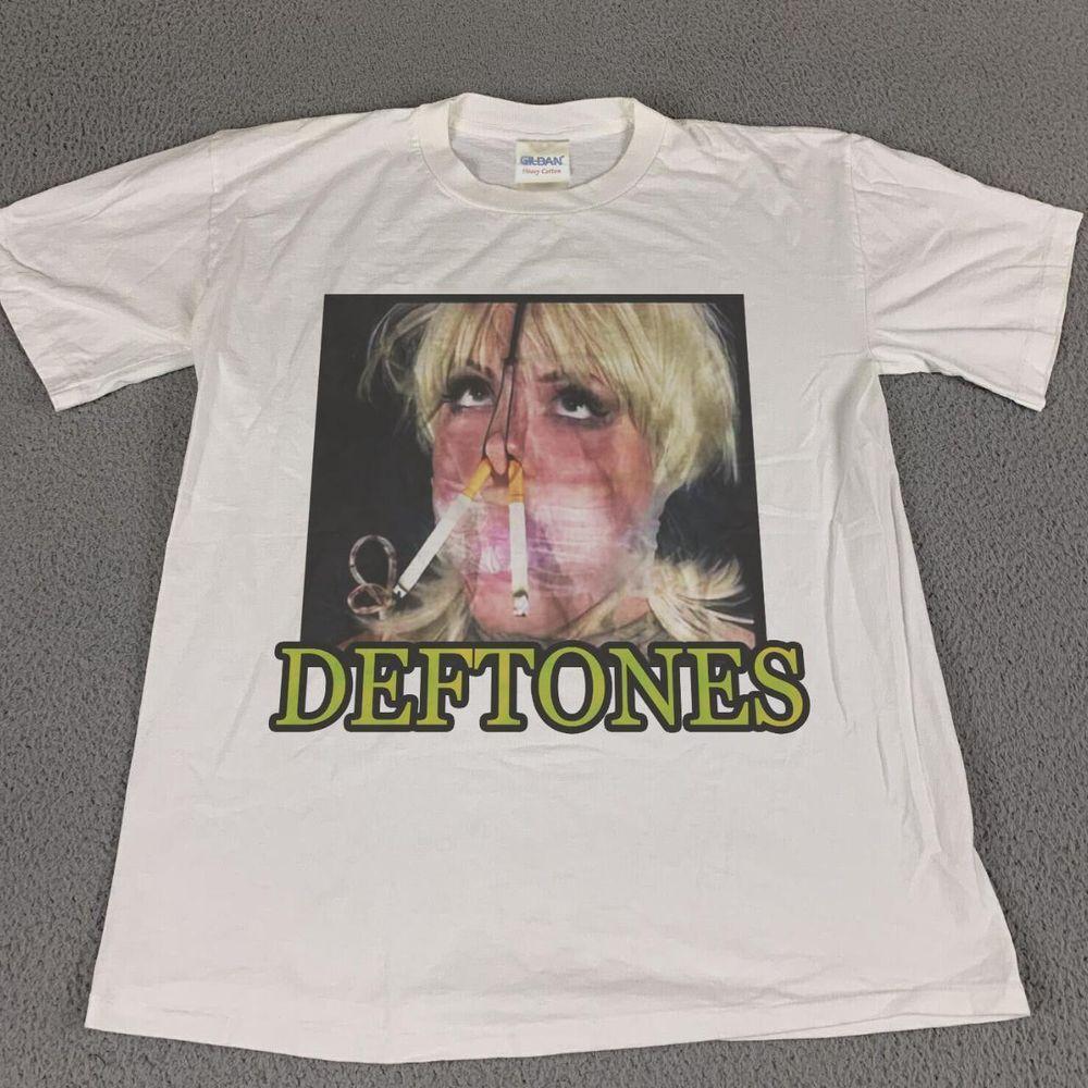 

Deftones Группа Дымящаяся Девушка Смешная Белая Унисекс Футболка Для Мужчин Женщин S-5XL Унисекс Футболка S