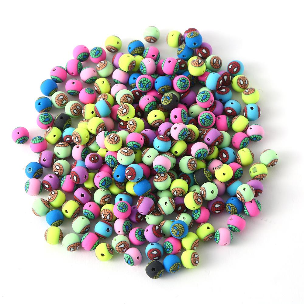 Cartoon Green Four-Leaf Clover Polymer Clay Beads for DIY Jewelry