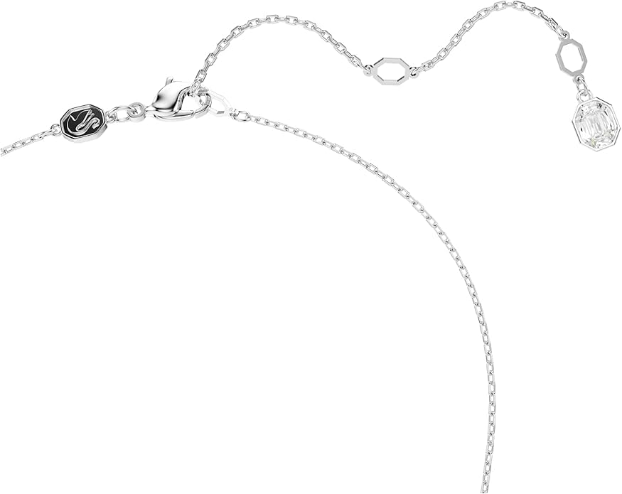Hyperbola heart and rhodium plated pendant, infinity, white, [product]
