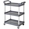 Auxiliary Trolley with Wheels 3 Levels, Aluminium Alloy Frame, Kitchen Trolley, Load of 35 Kg Per Shelf, for Dining Room, Living Room, Bathroom, Grey