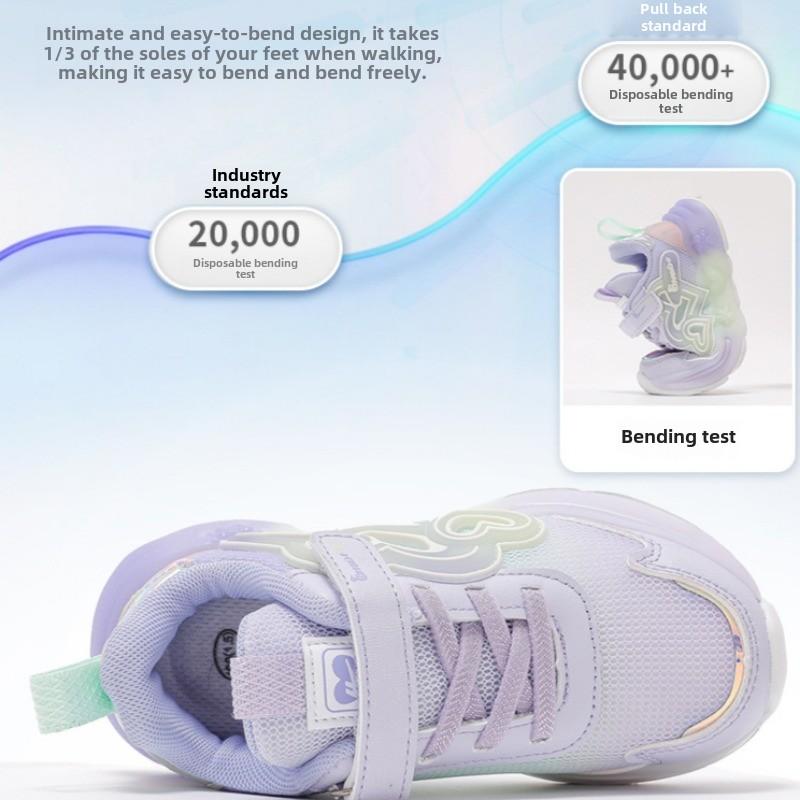 WARRIOR Classmate Spring and Autumn New Girls Breathable Sports Shoes Children's Mesh Casual Shoes Lightweight Running Shoes