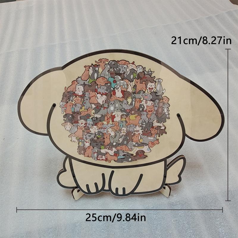 Dog Bear Shaped Puzzle With Animal Shards Wooden Jigsaw Puzzle Unique Irregular Animal Decorations Collectible Gift Challenging