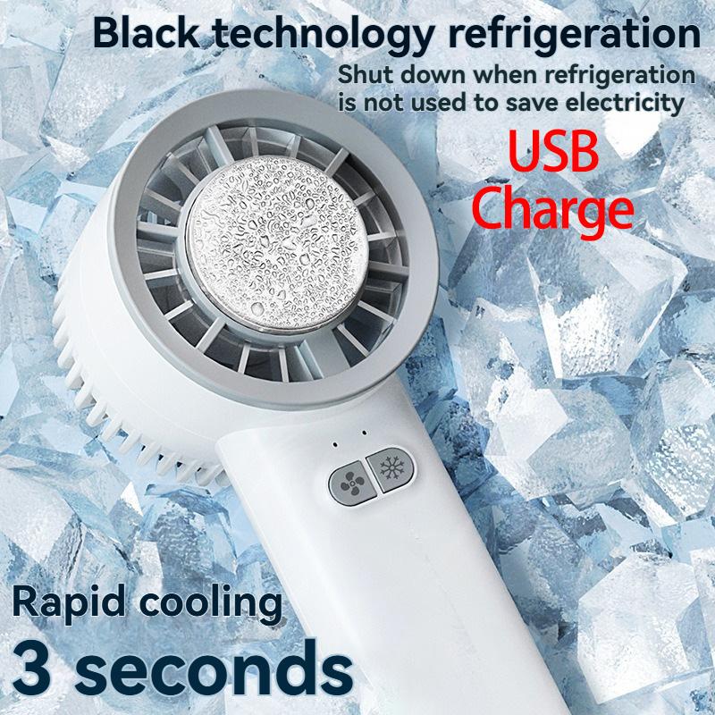 

2025 Handheld Cooling Fan, Semiconductor Ice Mist USB Mini Fan, Portable Desk Fan for Dorm, Office, Outdoor Use синій