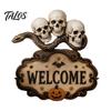 Haunted House Supplies Halloween Wooden Welcome Sign, Spooky Skull Frog Crow Witch Door Hanger, Hanging Plaque 2D Wall Sign for Home Party Decor