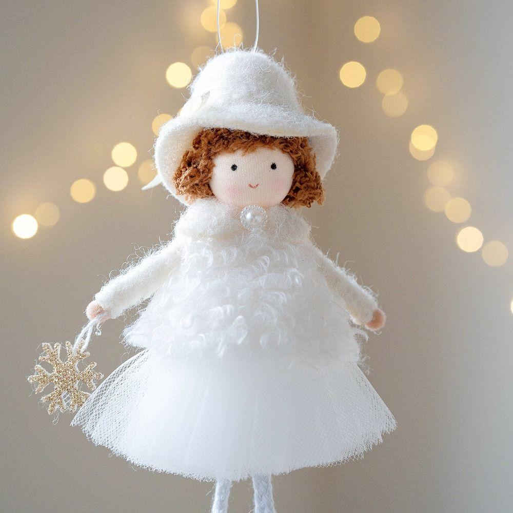 Fashion Fiber Christmas Ornaments Handmade Santa Girl Pendant Soft Cartoon Angel Angel Girl Ornaments Children Gifts