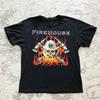 Vintage Brandstation Skalle och Eld Svart Bomull Storlek S till 4XL T-shirt VC1167 Unisex T-shirt