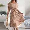 Fashion Women's Summer Round Neck Casual Fashion Printed Pullover  Dress