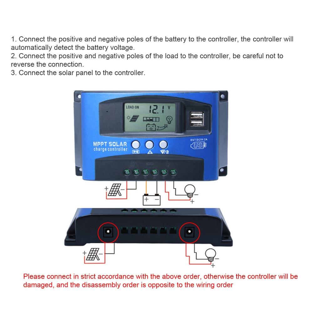 40A 50A MPPT Solar Controller 12V 24V Auto Solar Battery Controller  Solar System