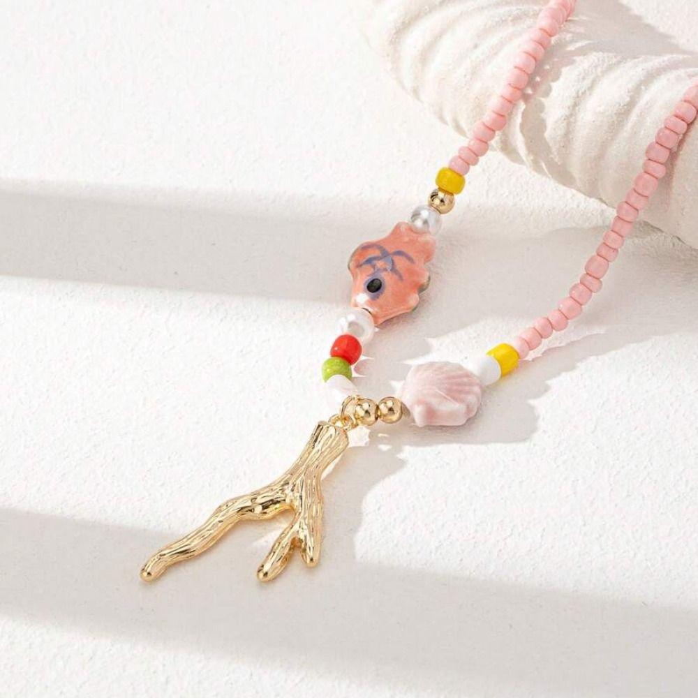 Ethnic Style Nylon Rope Necklace Personality Ocean Series Necklace  Girls
