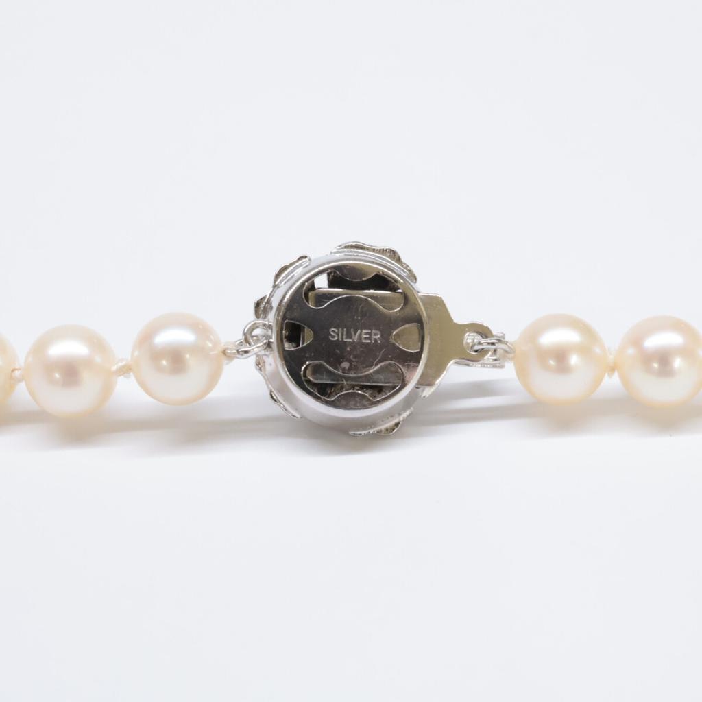 SV925 [Good Condition] SILVER 7-0.3" Pearl Necklace Silver / WhiteUsed