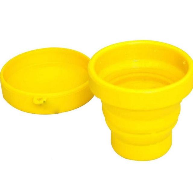 1 Pcs Portable Silicone Retractable Folding Cup with Lid 200ML High Temperature Resistant Outdoor Travel Water Cup
