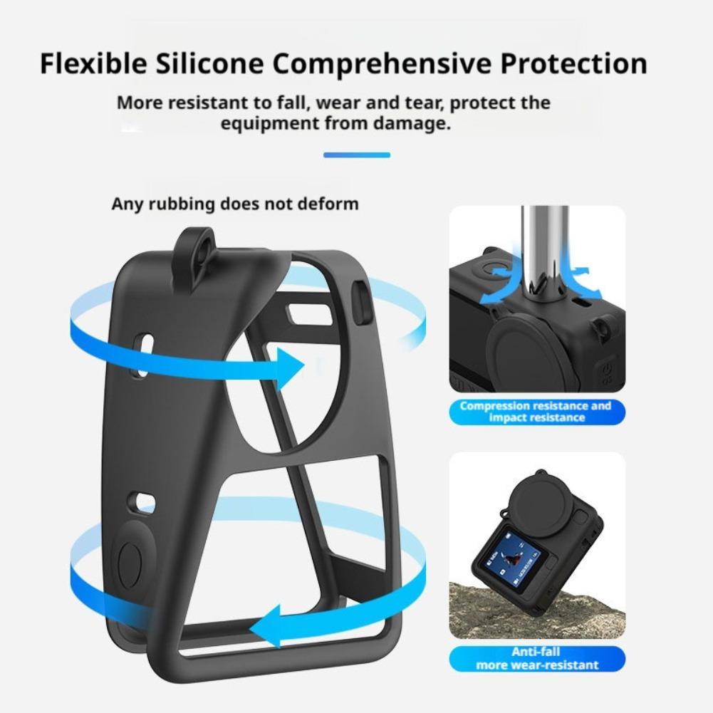 For Silicone DJI Osmo Action6 Quick Release Case HD Tempered Glass Screen Protector Lens Cap Anti Scratch Accessories