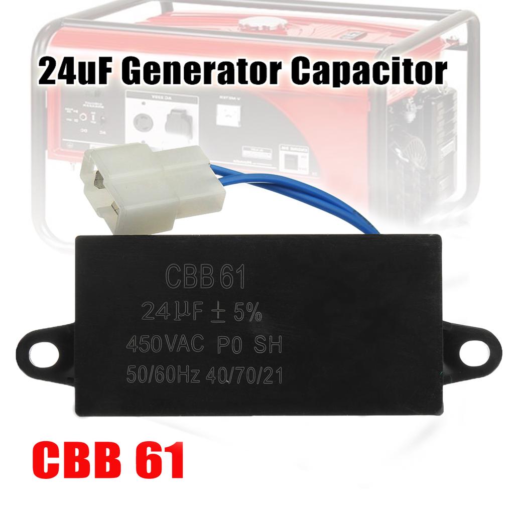 Buy 24uF CBB61 Generator Capacitor 450VAC For Brushless Gas & Diesel