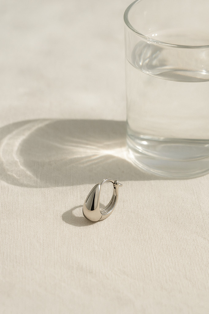 BAMOER Solide 925 Sterling Silber Klobige Wassertropfen Creolen für Damen, Leichte Wassertropfen Hohle Modeschmuck