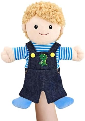 Kids Hand Puppets 11.8" Plush Girl Puppet for Puppet Theater, Odorless Skin-Friendly Soft Hand Puppet Toy for Family Show
