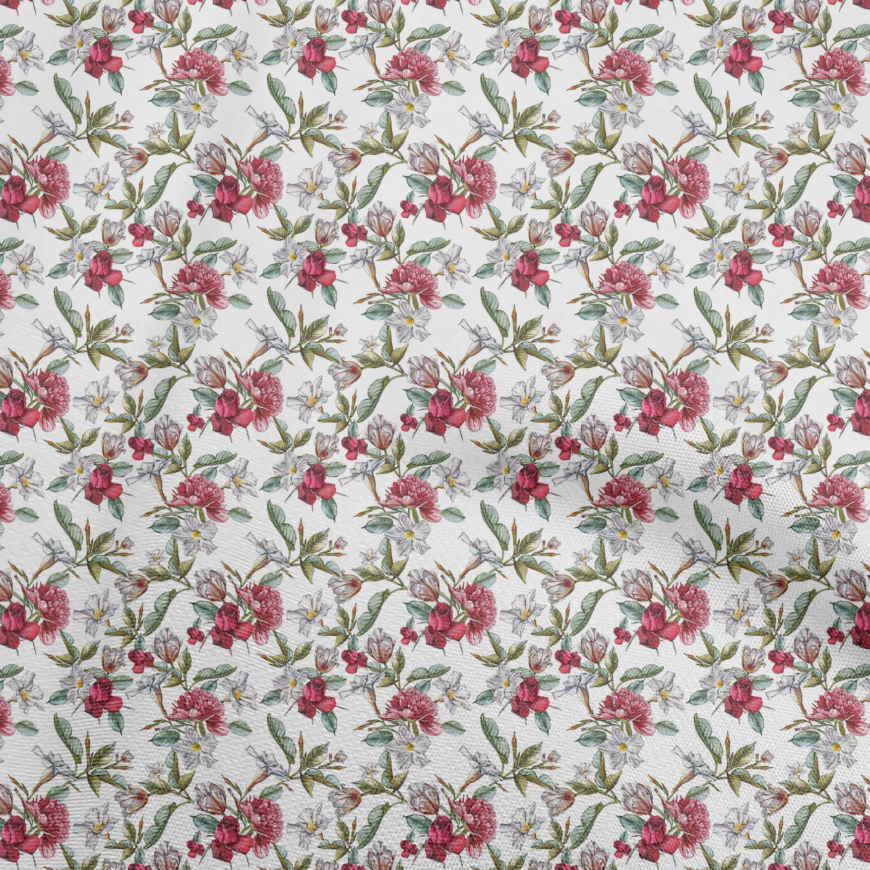 

OneOone Cotton Flex Темно-синя тканина Квіти Швейні Ремісничі проекти Принти на тканині 40 дюймів 42 Inch Wide - Viscose Chiffon білий