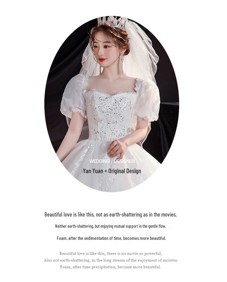 2025 Simple Princess-Style Floor-Length Maternity Wedding Dress for Petite Brides