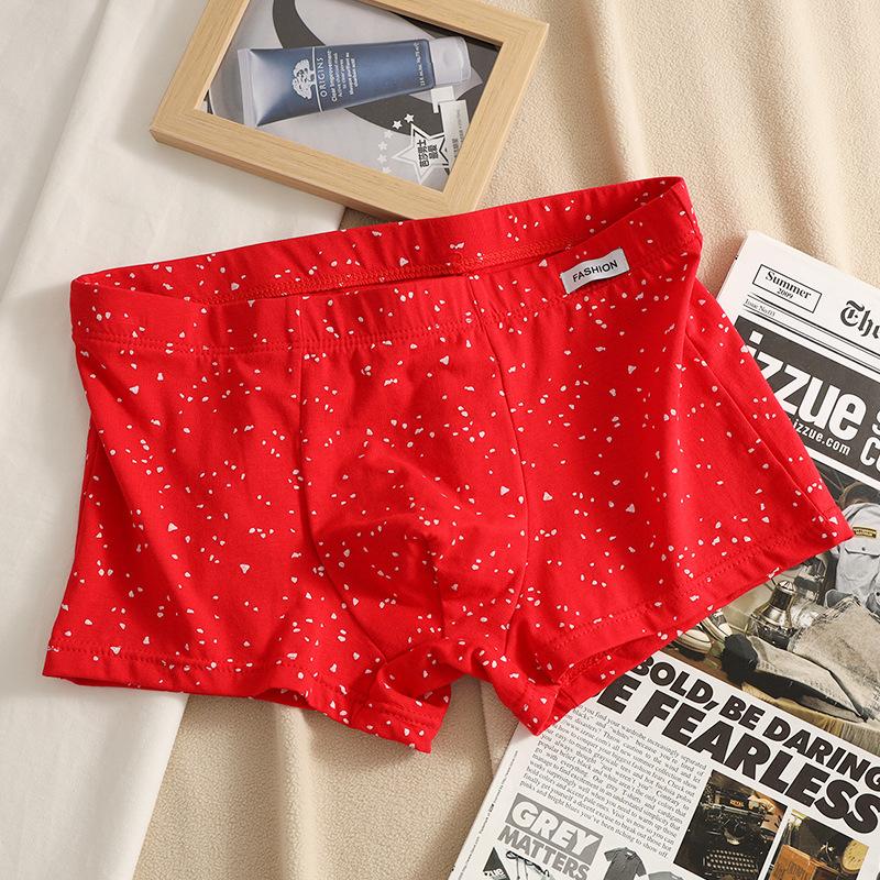 Men Boxer Underwear Elastic High Waist Floral Print Shorts Briefs Loose Fit Breathable Panties Big Size Cotton Male Daily Wear