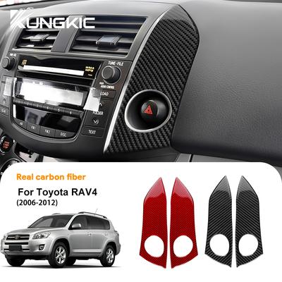 Fibră de Carbon Real Moale Pentru Toyota RAV4 XA30 2006 2007 2008 2009 2010 2011 2012 RAV 4 Autoturism Partea Laterală a Panoului Consolei Centrale Autocolant