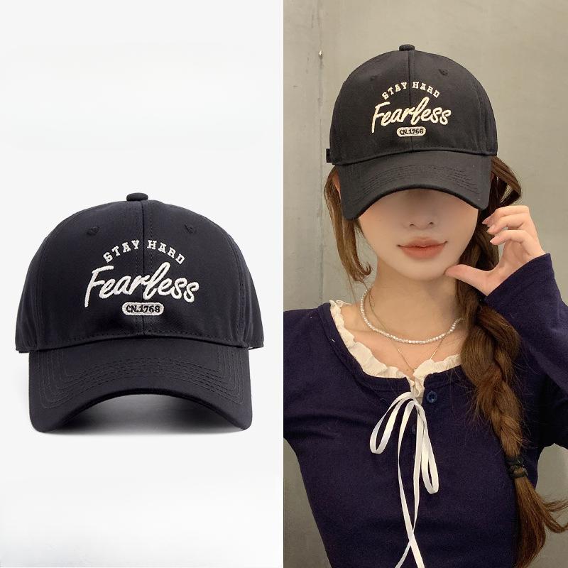 Baseball Cap Men and Women's New Hat Hard Top and Deep Wide Hat Brim Big Head Circumference Showing Small Solid Color Baseball Cap