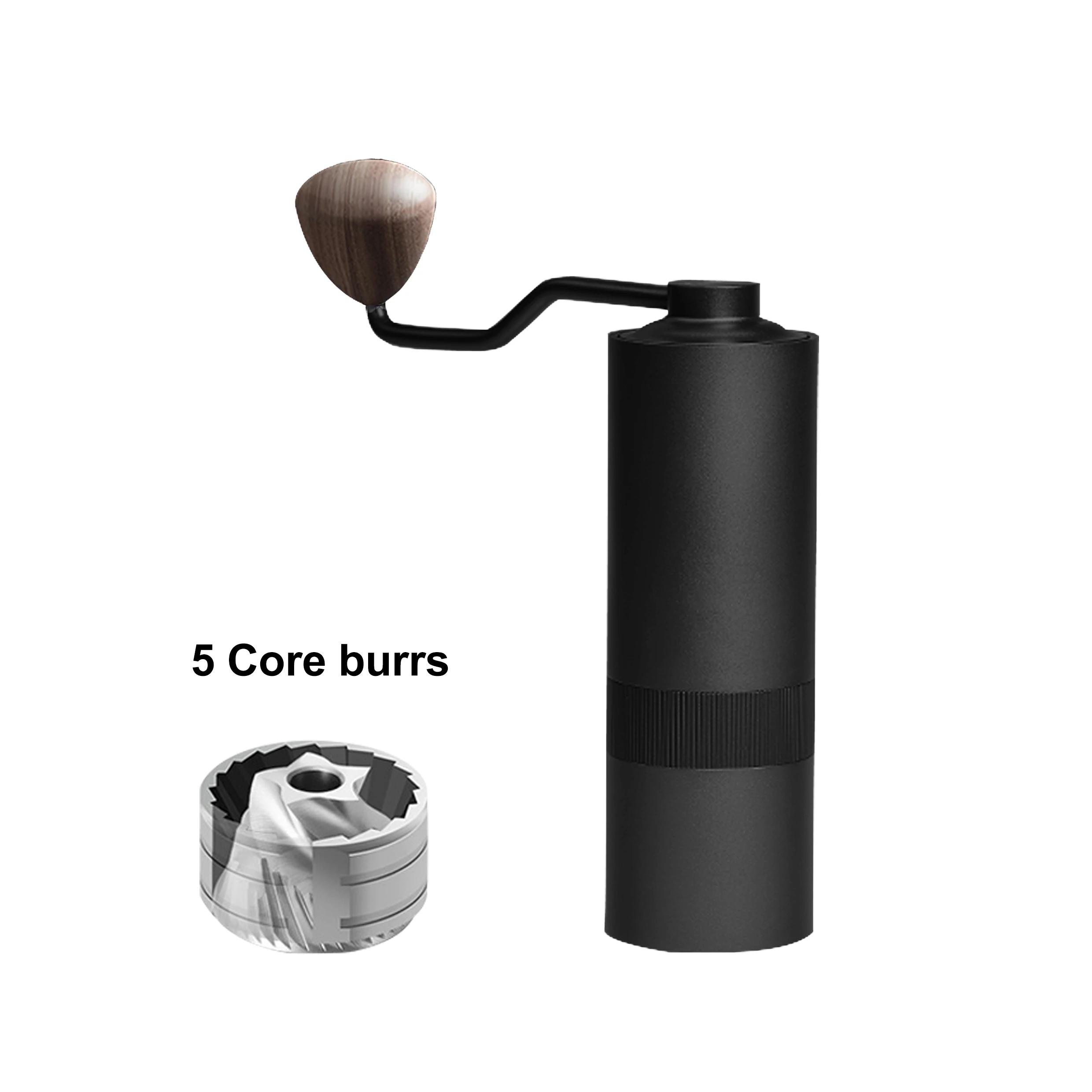 

New Manual Coffee Grinder CNC 304 Stainless Steel Burr High Quality Double Bearing Design Portable Hand Crank Grinder Adjustable чёрный
