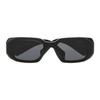 Prada Smooth Stylish Frame Logo Decorated Irregular Shape Sunglasses Women sunglasses Black SPR17WC049E1ABF05S0