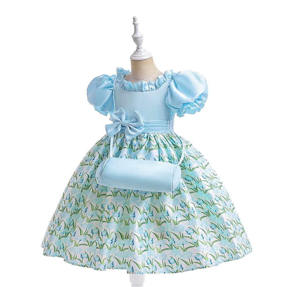 

Girls Floral Princess Puff Sleeve Gown 140cm/7 Years