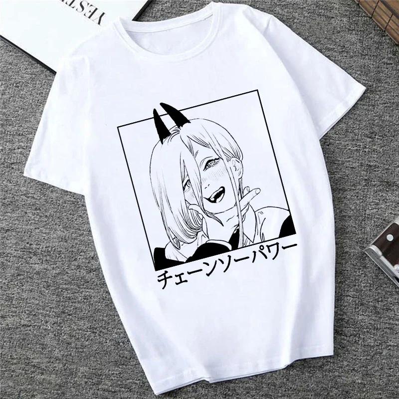 Chainsaw Unisex Anime Denji Pochita Makima Printed Tshirt Unisexs and Womens Tshirt Unisexs Top Sports Tshirt Unisexs Tshirt Summer