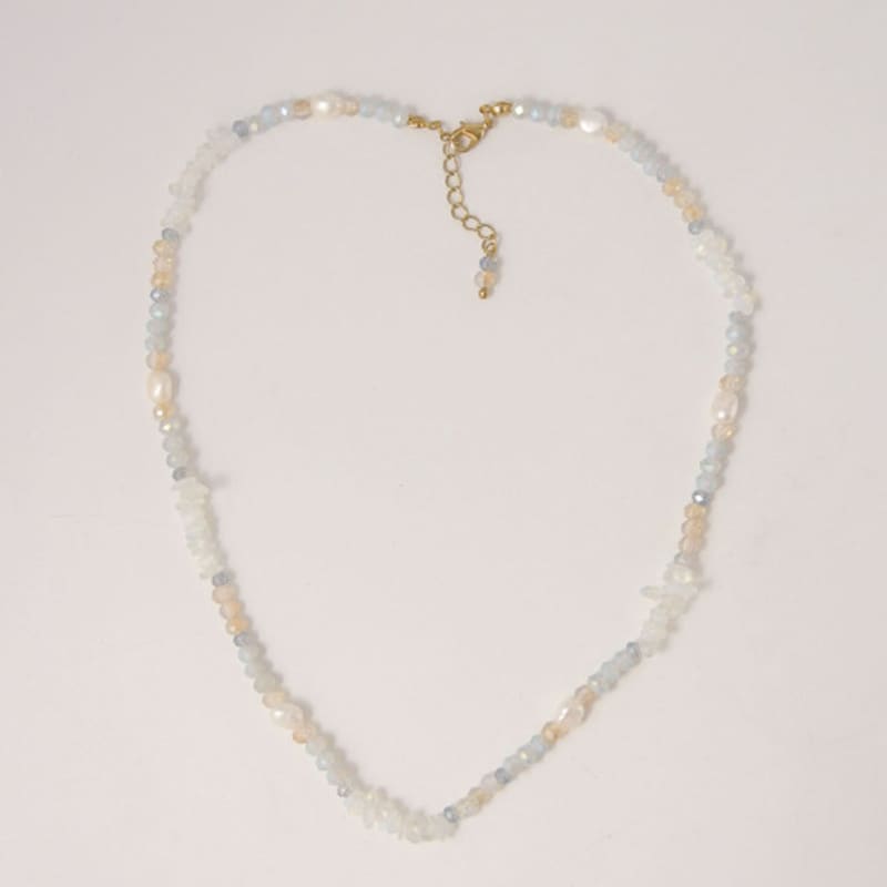 Objet213 Zigzag White Bubble Natural Stone Necklace