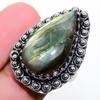 Labradorite Gemstone Handmade 925 Sterling Silver Jewelry Ring Size 7.5