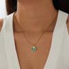 Gold Plated Stainless Steel Abalone Shell Pendant Necklace for Women